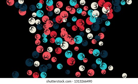 Pretty Floral Pattern with Simple Stylized Berries for Greeting Card or Poster. Naive Daisy Berries in Primitive Style. Vector Background for Spring or Summer Design.
