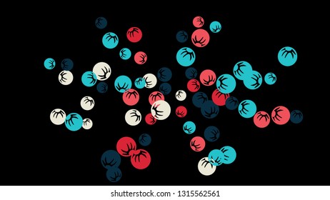 Pretty Floral Pattern with Simple Stylized Berries for Greeting Card or Poster. Naive Daisy Berries in Primitive Style. Vector Background for Spring or Summer Design.
