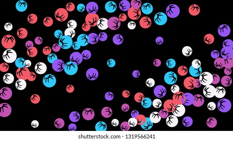 Pretty Floral Pattern with Simple Stylized Berries for Greeting Card or Poster. Naive Daisy Berries in Primitive Style. Vector Background for Spring or Summer Design.
