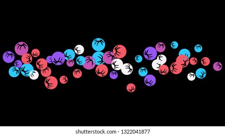 Pretty Floral Pattern with Simple Stylized Berries for Greeting Card or Poster. Naive Daisy Berries in Primitive Style. Vector Background for Spring or Summer Design.
