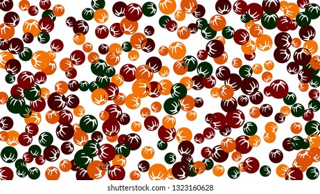 Pretty Floral Pattern with Simple Stylized Berries for Greeting Card or Poster. Naive Daisy Berries in Primitive Style. Vector Background for Spring or Summer Design.
