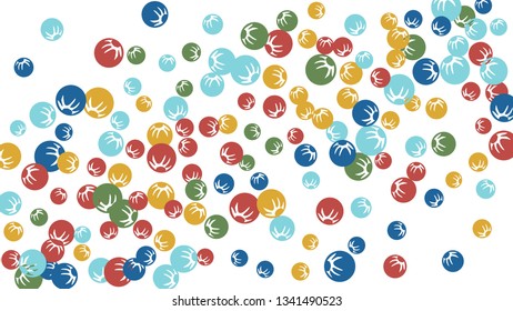 Pretty Floral Pattern with Simple Stylized Berries for Greeting Card or Poster. Naive Daisy Berries in Primitive Style. Vector Background for Spring or Summer Design.
