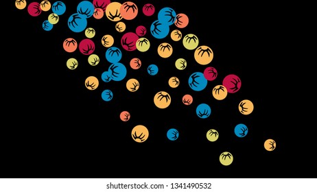 Pretty Floral Pattern with Simple Stylized Berries for Greeting Card or Poster. Naive Daisy Berries in Primitive Style. Vector Background for Spring or Summer Design.

