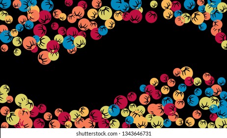 Pretty Floral Pattern with Simple Stylized Berries for Greeting Card or Poster. Naive Daisy Berries in Primitive Style. Vector Background for Spring or Summer Design.
