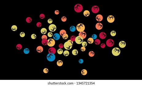 Pretty Floral Pattern with Simple Stylized Berries for Greeting Card or Poster. Naive Daisy Berries in Primitive Style. Vector Background for Spring or Summer Design.
