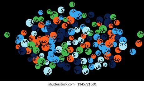 Pretty Floral Pattern with Simple Stylized Berries for Greeting Card or Poster. Naive Daisy Berries in Primitive Style. Vector Background for Spring or Summer Design.
