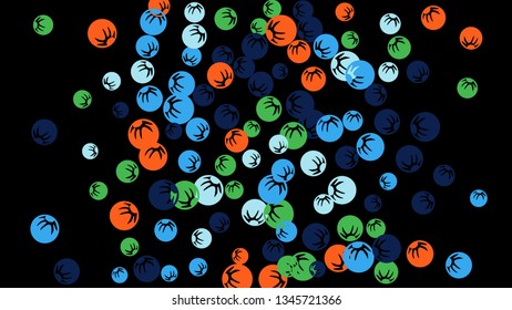 Pretty Floral Pattern with Simple Stylized Berries for Greeting Card or Poster. Naive Daisy Berries in Primitive Style. Vector Background for Spring or Summer Design.
