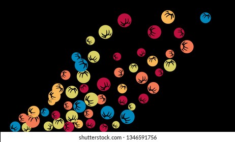 Pretty Floral Pattern with Simple Stylized Berries for Greeting Card or Poster. Naive Daisy Berries in Primitive Style. Vector Background for Spring or Summer Design.
