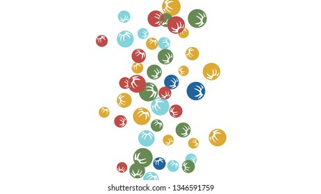 Pretty Floral Pattern with Simple Stylized Berries for Greeting Card or Poster. Naive Daisy Berries in Primitive Style. Vector Background for Spring or Summer Design.
