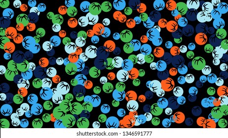 Pretty Floral Pattern with Simple Stylized Berries for Greeting Card or Poster. Naive Daisy Berries in Primitive Style. Vector Background for Spring or Summer Design.
