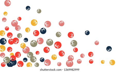 Pretty Floral Pattern with Simple Stylized Berries for Greeting Card or Poster. Naive Daisy Berries in Primitive Style. Vector Background for Spring or Summer Design.
