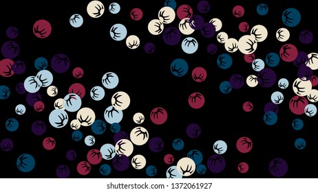Pretty Floral Pattern with Simple Stylized Berries for Greeting Card or Poster. Naive Daisy Berries in Primitive Style. Vector Background for Spring or Summer Design.
