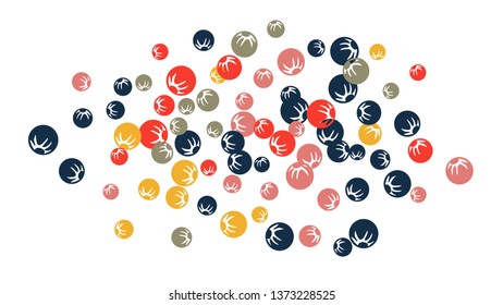Pretty Floral Pattern with Simple Stylized Berries for Greeting Card or Poster. Naive Daisy Berries in Primitive Style. Vector Background for Spring or Summer Design.
