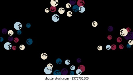 Pretty Floral Pattern with Simple Stylized Berries for Greeting Card or Poster. Naive Daisy Berries in Primitive Style. Vector Background for Spring or Summer Design.

