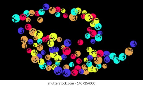 Pretty Floral Pattern with Simple Stylized Berries for Greeting Card or Poster. Naive Daisy Berries in Primitive Style. Vector Background for Spring or Summer Design.
