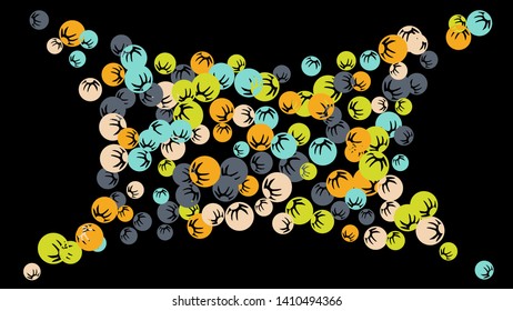 Pretty Floral Pattern with Simple Stylized Berries for Greeting Card or Poster. Naive Daisy Berries in Primitive Style. Vector Background for Spring or Summer Design.
