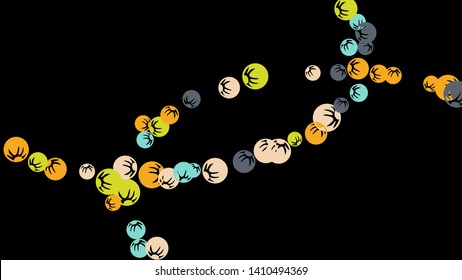 Pretty Floral Pattern with Simple Stylized Berries for Greeting Card or Poster. Naive Daisy Berries in Primitive Style. Vector Background for Spring or Summer Design.
