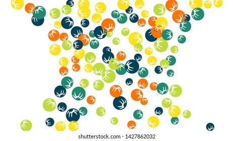 Pretty Floral Pattern with Simple Stylized Berries for Greeting Card or Poster. Naive Daisy Berries in Primitive Style. Vector Background for Spring or Summer Design.

