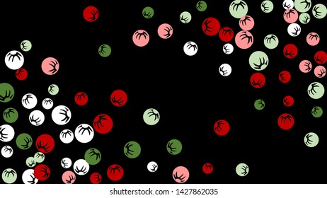 Pretty Floral Pattern with Simple Stylized Berries for Greeting Card or Poster. Naive Daisy Berries in Primitive Style. Vector Background for Spring or Summer Design.
