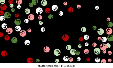 Pretty Floral Pattern with Simple Stylized Berries for Greeting Card or Poster. Naive Daisy Berries in Primitive Style. Vector Background for Spring or Summer Design.
