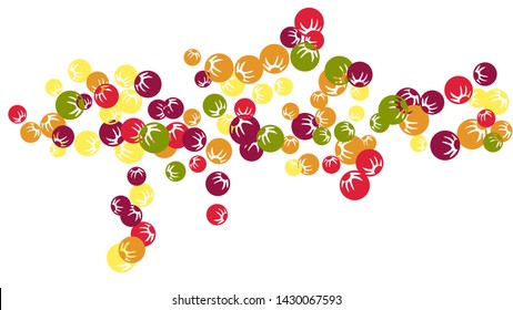 Pretty Floral Pattern with Simple Stylized Berries for Greeting Card or Poster. Naive Daisy Berries in Primitive Style. Vector Background for Spring or Summer Design.
