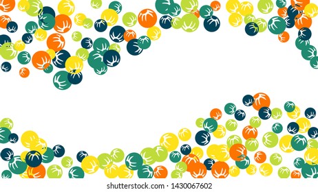 Pretty Floral Pattern with Simple Stylized Berries for Greeting Card or Poster. Naive Daisy Berries in Primitive Style. Vector Background for Spring or Summer Design.
