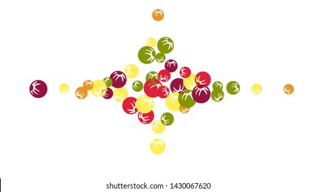 Pretty Floral Pattern with Simple Stylized Berries for Greeting Card or Poster. Naive Daisy Berries in Primitive Style. Vector Background for Spring or Summer Design.
