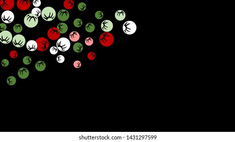 Pretty Floral Pattern with Simple Stylized Berries for Greeting Card or Poster. Naive Daisy Berries in Primitive Style. Vector Background for Spring or Summer Design.
