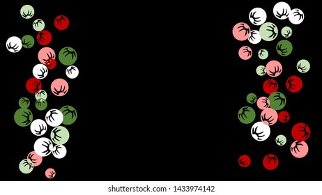 Pretty Floral Pattern with Simple Stylized Berries for Greeting Card or Poster. Naive Daisy Berries in Primitive Style. Vector Background for Spring or Summer Design.
