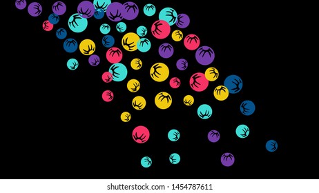 Pretty Floral Pattern with Simple Stylized Berries for Greeting Card or Poster. Naive Daisy Berries in Primitive Style. Vector Background for Spring or Summer Design.
