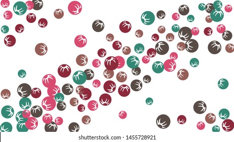 Pretty Floral Pattern with Simple Stylized Berries for Greeting Card or Poster. Naive Daisy Berries in Primitive Style. Vector Background for Spring or Summer Design.
