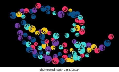 Pretty Floral Pattern with Simple Stylized Berries for Greeting Card or Poster. Naive Daisy Berries in Primitive Style. Vector Background for Spring or Summer Design.
