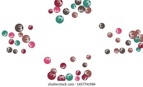 Pretty Floral Pattern with Simple Stylized Berries for Greeting Card or Poster. Naive Daisy Berries in Primitive Style. Vector Background for Spring or Summer Design.
