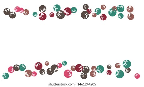 Pretty Floral Pattern with Simple Stylized Berries for Greeting Card or Poster. Naive Daisy Berries in Primitive Style. Vector Background for Spring or Summer Design.
