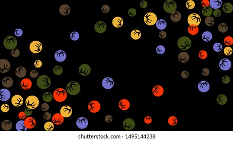 Pretty Floral Pattern with Simple Stylized Berries for Greeting Card or Poster. Naive Daisy Berries in Primitive Style. Vector Background for Spring or Summer Design.
