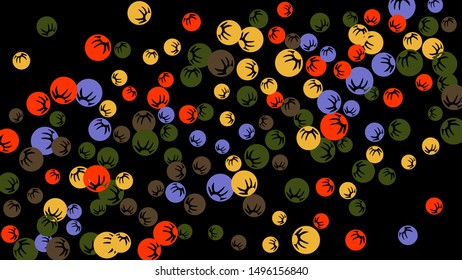Pretty Floral Pattern with Simple Stylized Berries for Greeting Card or Poster. Naive Daisy Berries in Primitive Style. Vector Background for Spring or Summer Design.
