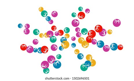 Pretty Floral Pattern with Simple Stylized Berries for Greeting Card or Poster. Naive Daisy Berries in Primitive Style. Vector Background for Spring or Summer Design.
