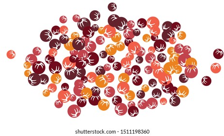 Pretty Floral Pattern with Simple Stylized Berries for Greeting Card or Poster. Naive Daisy Berries in Primitive Style. Vector Background for Spring or Summer Design.
