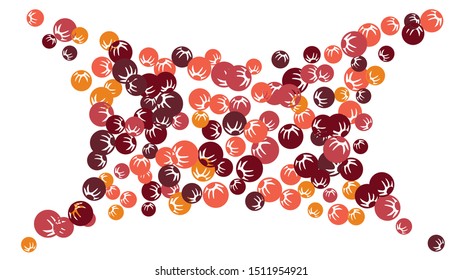 Pretty Floral Pattern with Simple Stylized Berries for Greeting Card or Poster. Naive Daisy Berries in Primitive Style. Vector Background for Spring or Summer Design.
