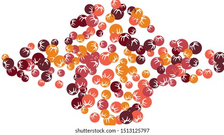 Pretty Floral Pattern with Simple Stylized Berries for Greeting Card or Poster. Naive Daisy Berries in Primitive Style. Vector Background for Spring or Summer Design.
