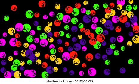 Pretty Floral Pattern with Simple Stylized Berries for Greeting Card or Poster. Naive Daisy Berries in Primitive Style. Vector Background for Spring or Summer Design.
