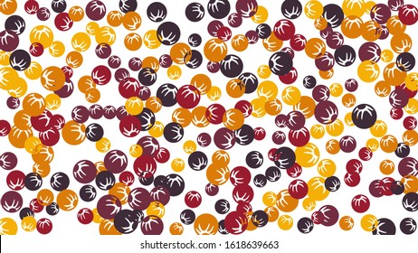 Pretty Floral Pattern with Simple Stylized Berries for Greeting Card or Poster. Naive Daisy Berries in Primitive Style. Vector Background for Spring or Summer Design.
