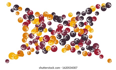 Pretty Floral Pattern with Simple Stylized Berries for Greeting Card or Poster. Naive Daisy Berries in Primitive Style. Vector Background for Spring or Summer Design.
