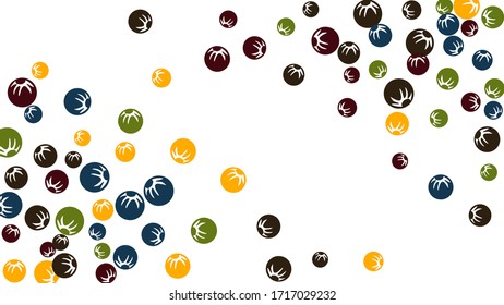 Pretty Floral Pattern with Simple Stylized Berries for Greeting Card or Poster. Naive Daisy Berries in Primitive Style. Vector Background for Spring or Summer Design.
