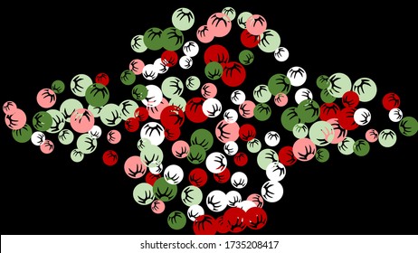Bonito patrón floral con sencillos bayas estilizadas para tarjeta de felicitación o afiche. Daisy Berries naive al estilo primitivo. Fondo vectorial para el diseño de primavera o verano.

