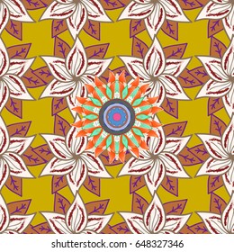 Pretty floral print with blue small flowers. Motley seamless pattern. Vector abstract flower background.