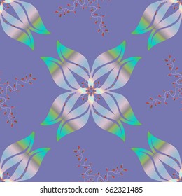 Pretty floral print with pink small flowers. Motley seamless pattern. Vector abstract flower background.