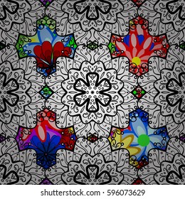 Pretty floral print with small flowers. Motley seamless pattern. Vector abstract flower background.