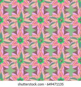 Pretty floral print with small flowers. Motley seamless pattern. Vector abstract flower background.