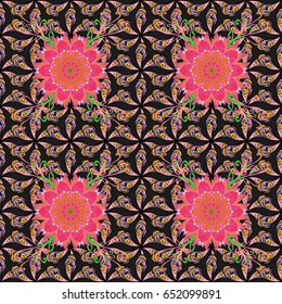 Pretty floral print with small flowers. Motley seamless pattern. Vector abstract flower background.